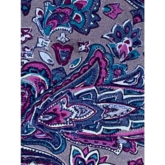 Christian Dior Gray, Purple, Blue Paisley Silk Tie, 55" Long - Picture 4 of 6